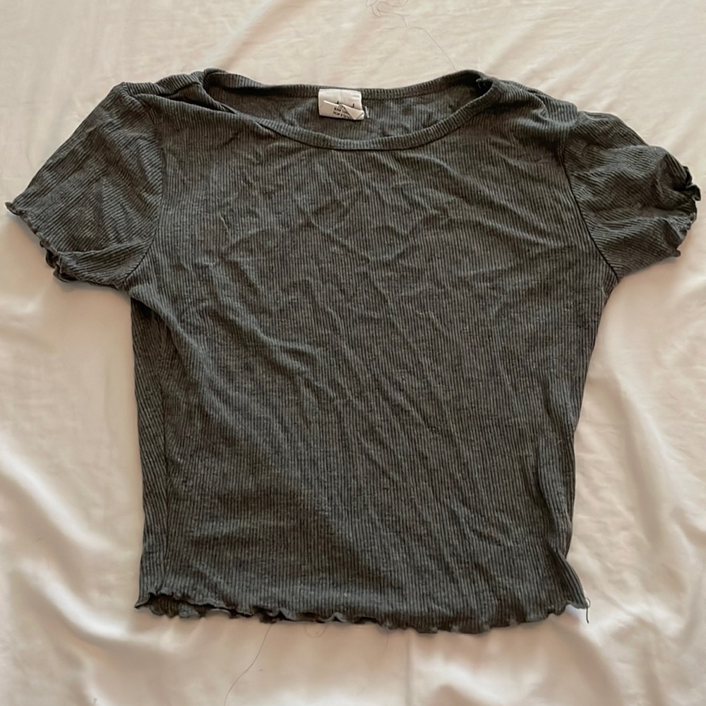 Gray crop top